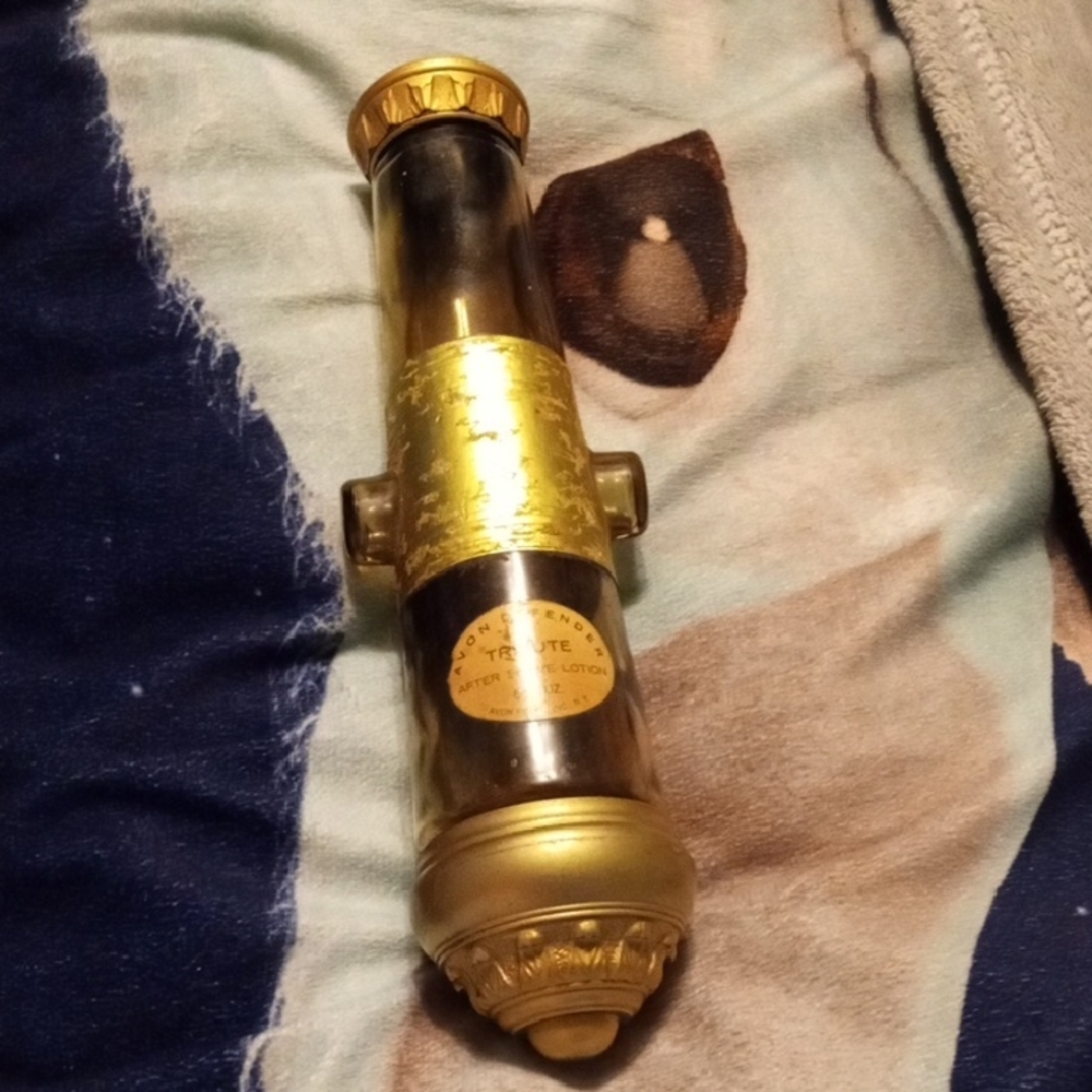 Avon Vintage Gold and Black Decorative Telescope bottle